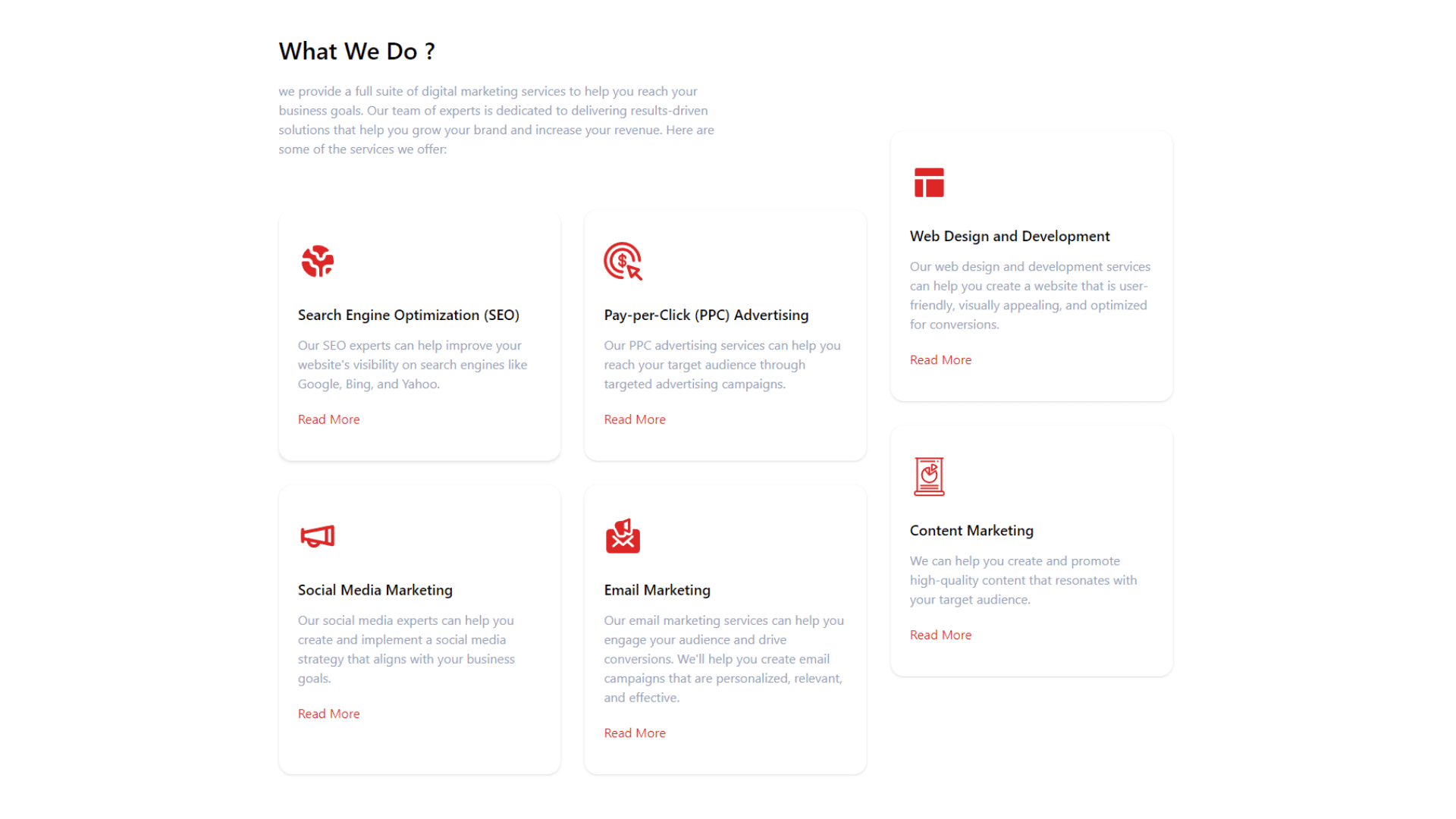 Fancy Tailwind CSS Services Page Component