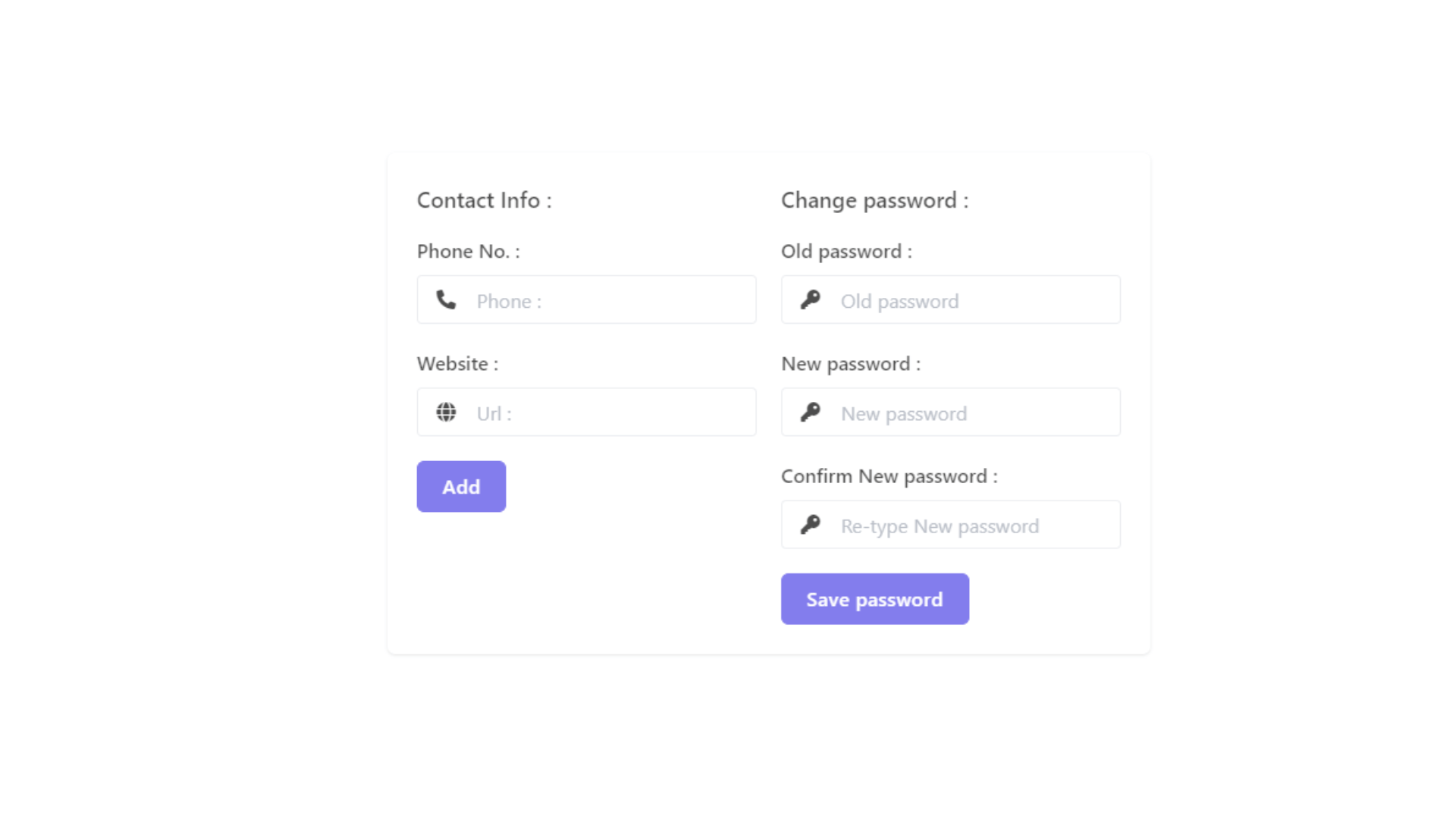 Html and Tailwind CSS User Profile form code snippet | component